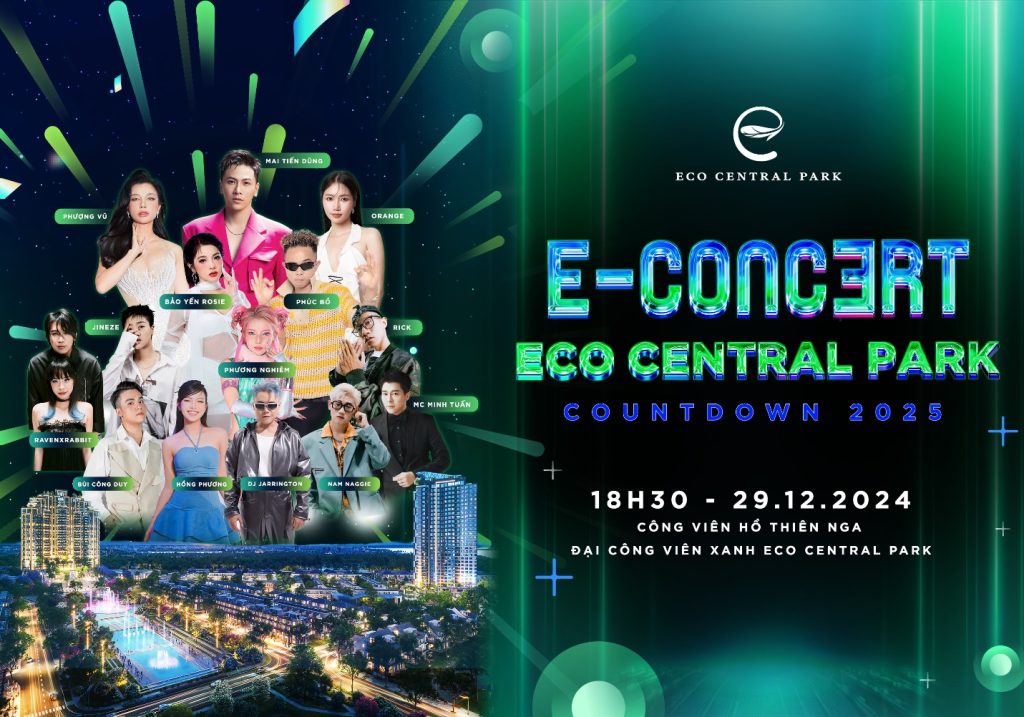 Thưởng thức ‘bữa tiệc’ âm thanh, ánh sáng, pháo hoa tại Eco Central Park countdown 2025