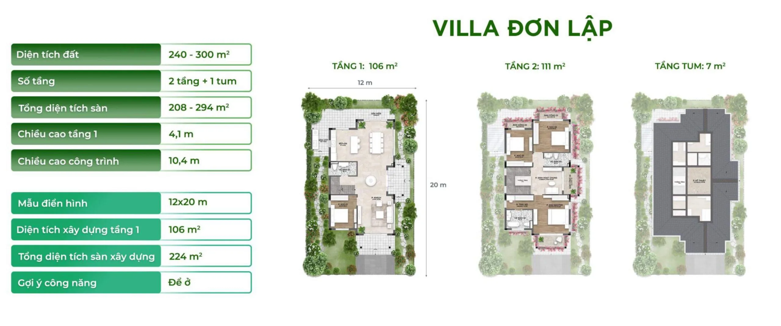 layout thiết kế villa đơn lập
