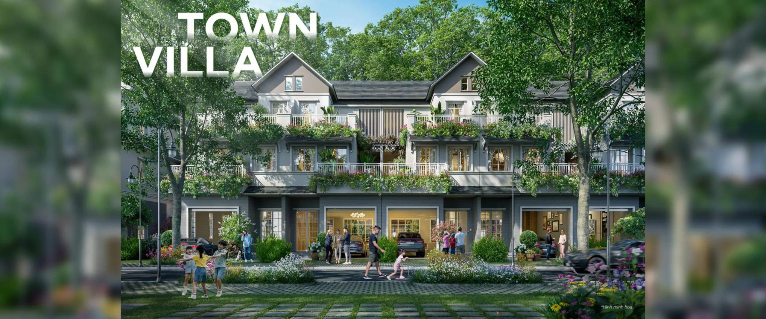 phối cảnh town villa