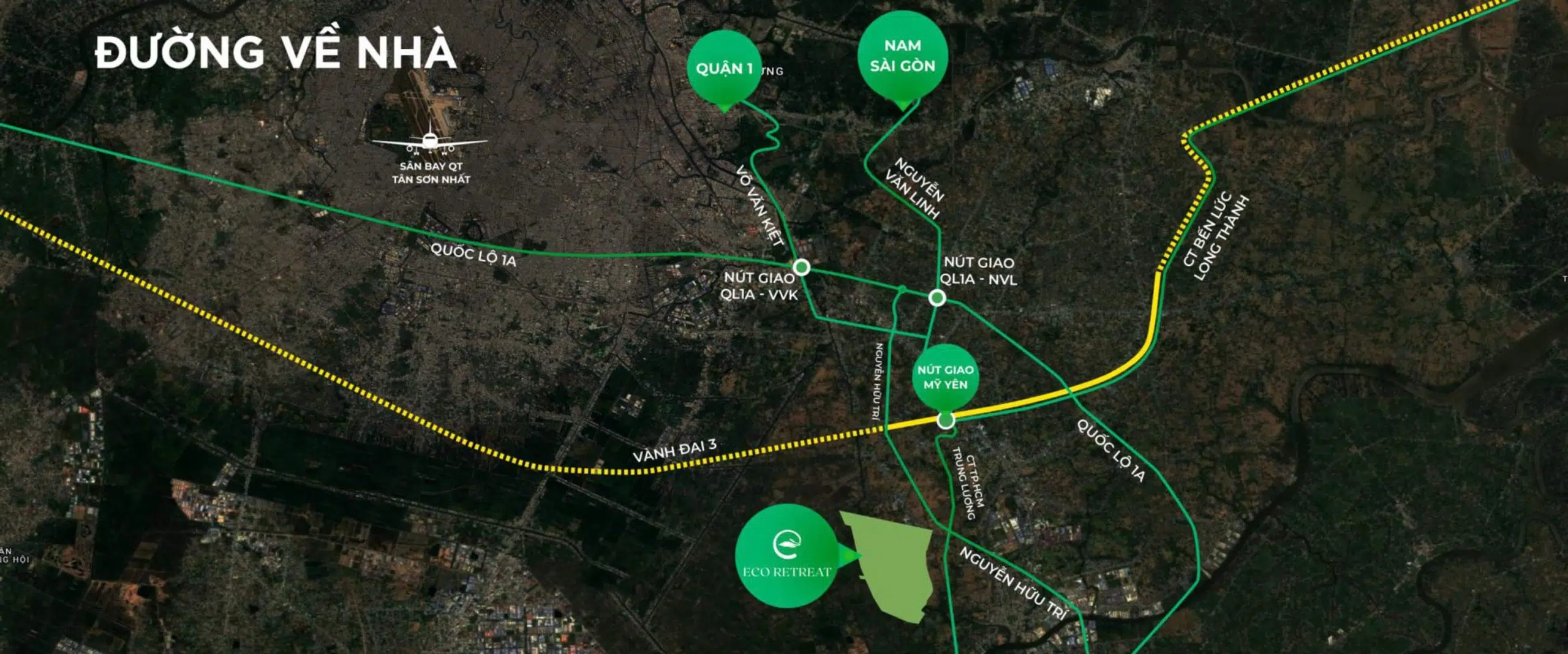 đường kết nối từ thành phố hồ chí minh tới dự án eco retreat long an