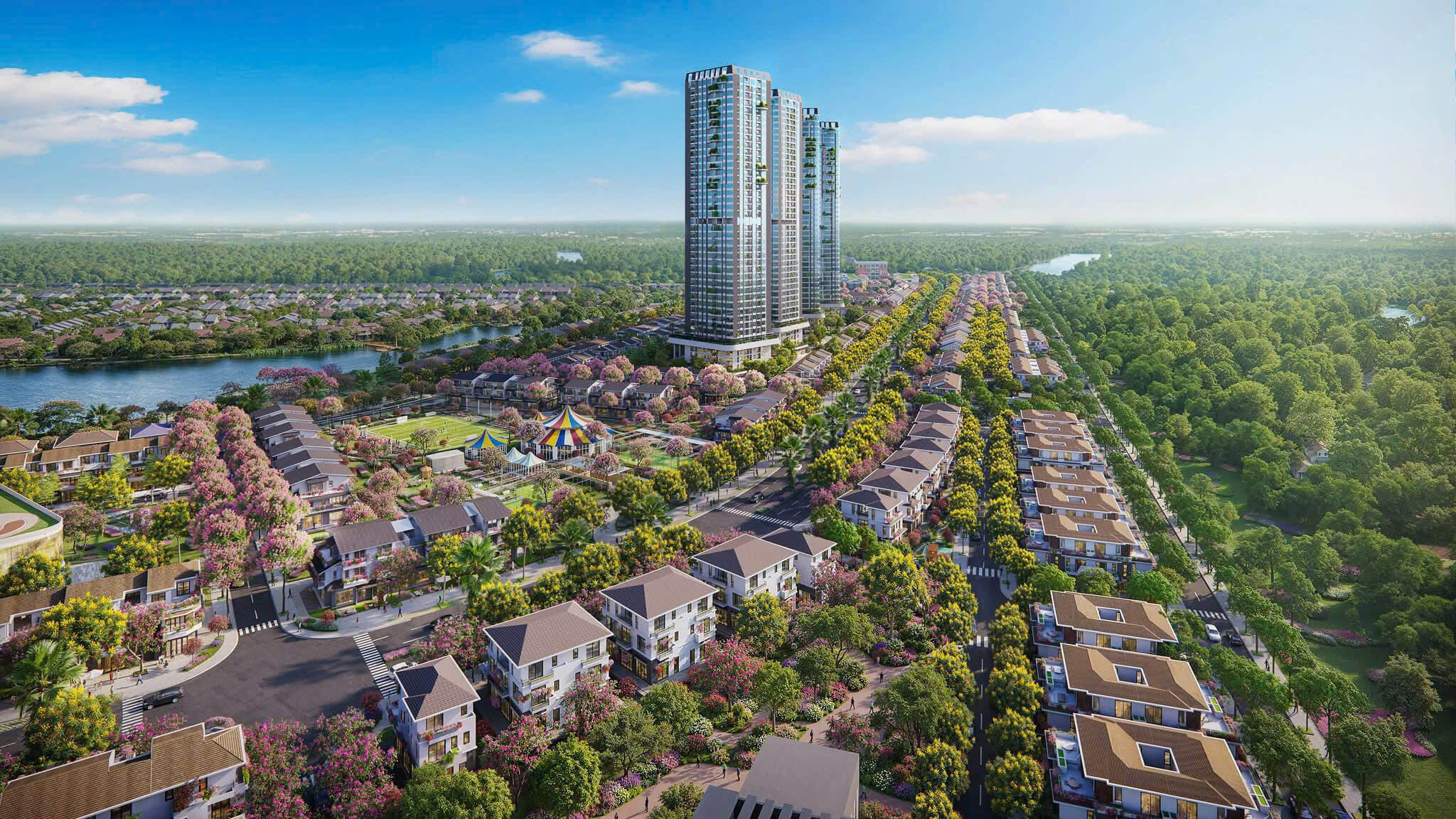 Rừng Hồng Eco Retreat 1 Phối cảnh phân khu Rừng Hồng tại Eco Retreat